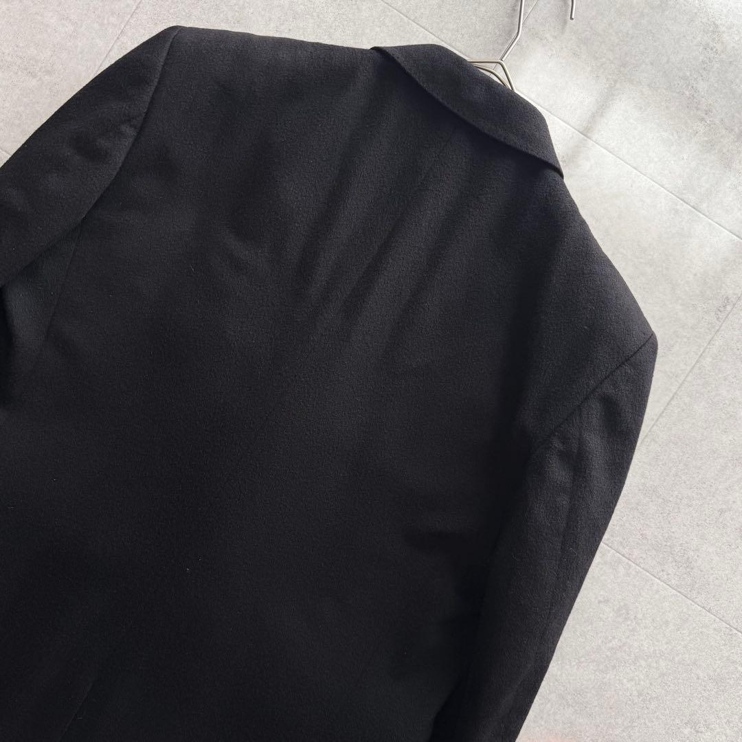 ランバン　チェスターコート　ロング カシミヤ100%　ダブル　黒　L～XLサイズ