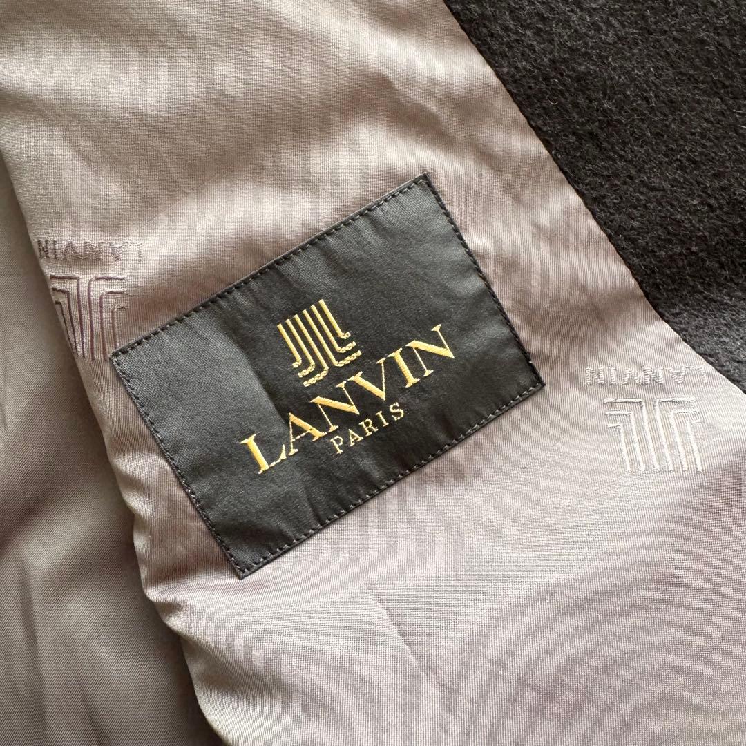 ランバン　チェスターコート　ロング カシミヤ100%　ダブル　黒　L～XLサイズ