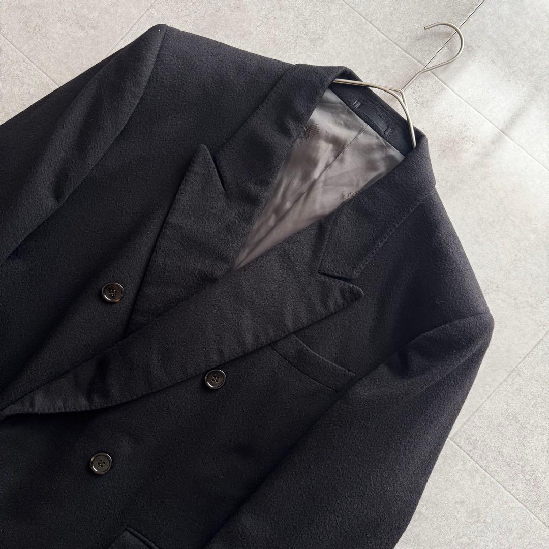 ランバン　チェスターコート　ロング カシミヤ100%　ダブル　黒　L～XLサイズ