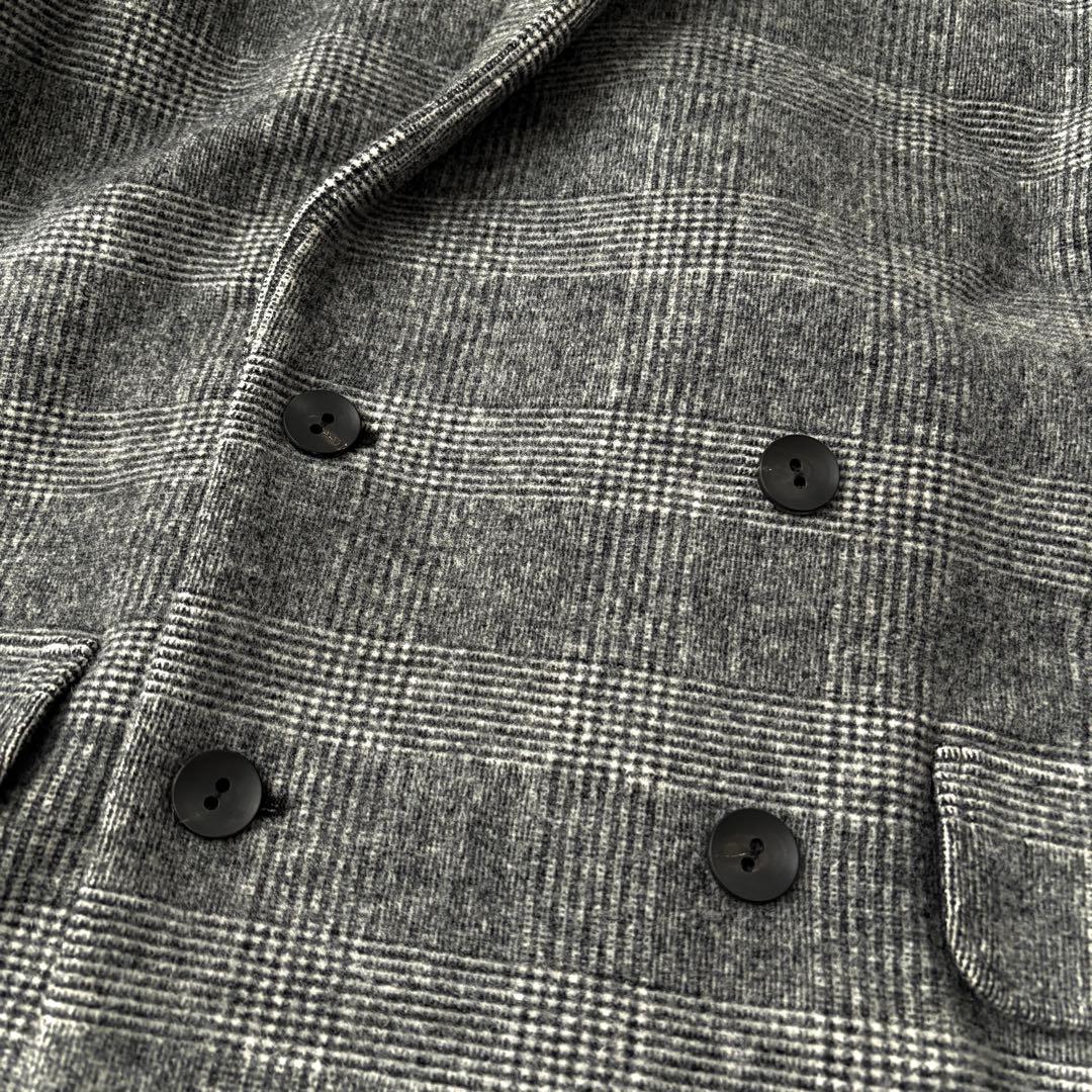 エイトン ATON ウール チェスターコート グレンチェック 白 黒 ロング丈