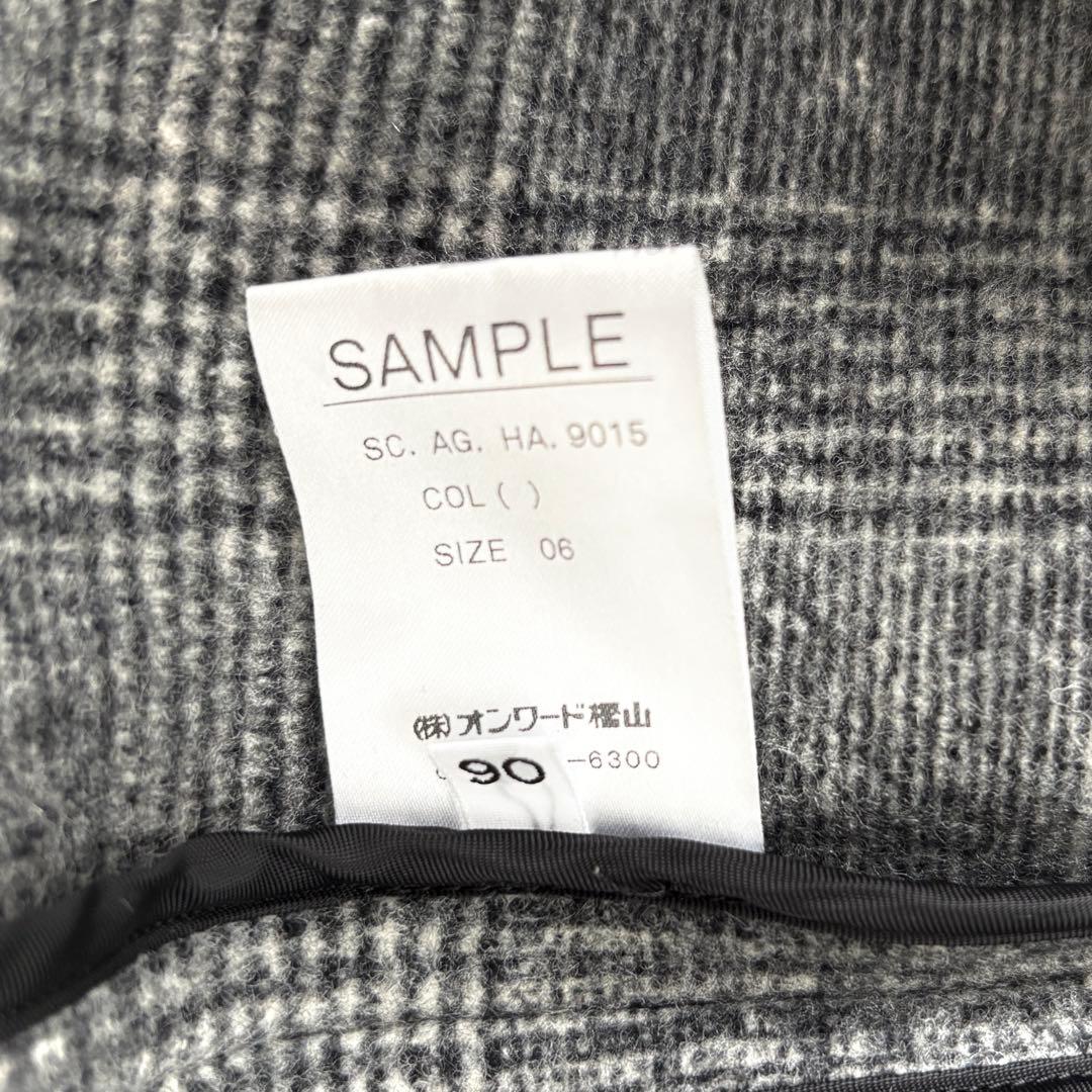 エイトン ATON ウール チェスターコート グレンチェック 白 黒 ロング丈