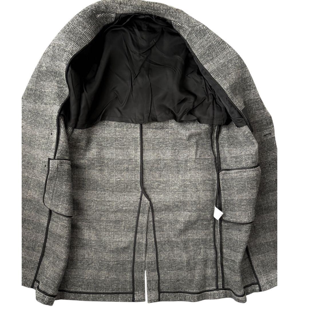 エイトン ATON ウール チェスターコート グレンチェック 白 黒 ロング丈