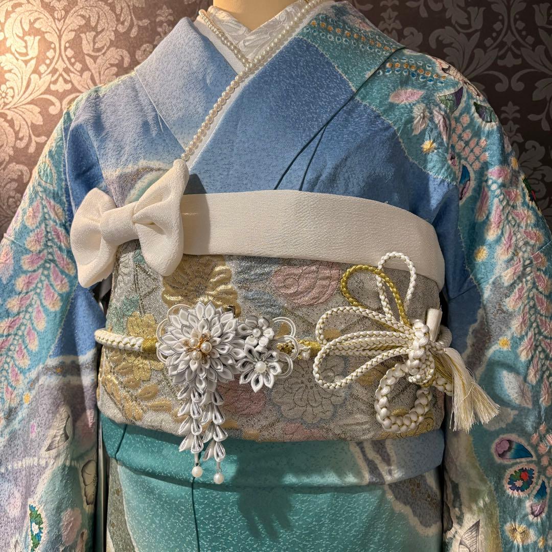 美品　辻ヶ花　作家物　翠山工房　花絞り　逸品　振袖　フルセット 振り袖