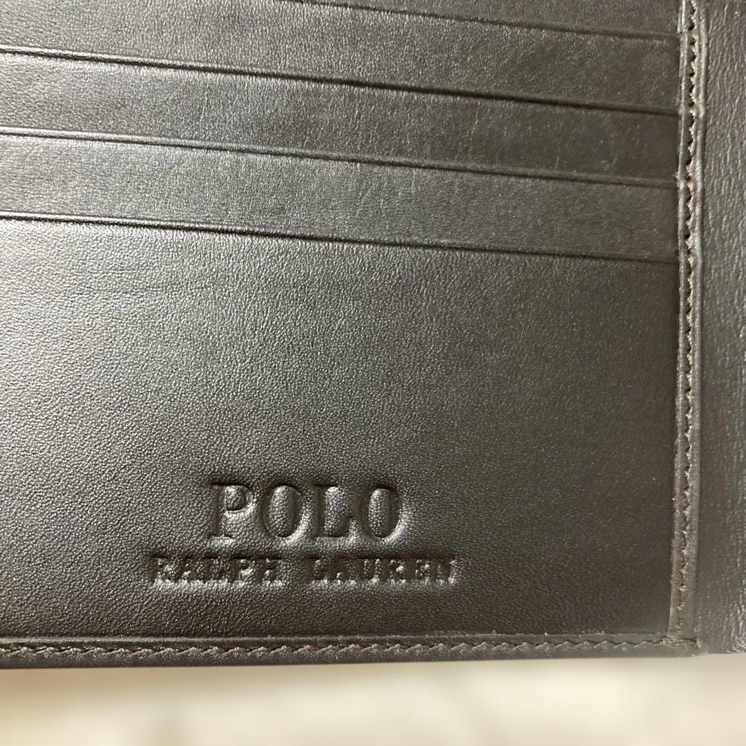 新品Polo Ralph Lauren二つ折り財布 ダークブラウンラルフローレン