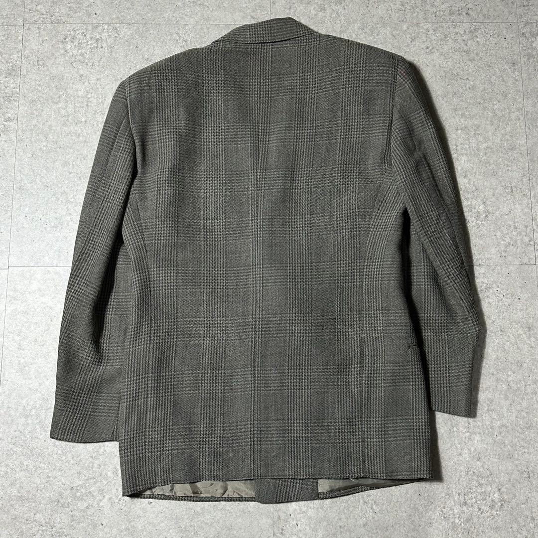 80s 美品 Giorgio Armani ダブル チェック ウールレーヨン