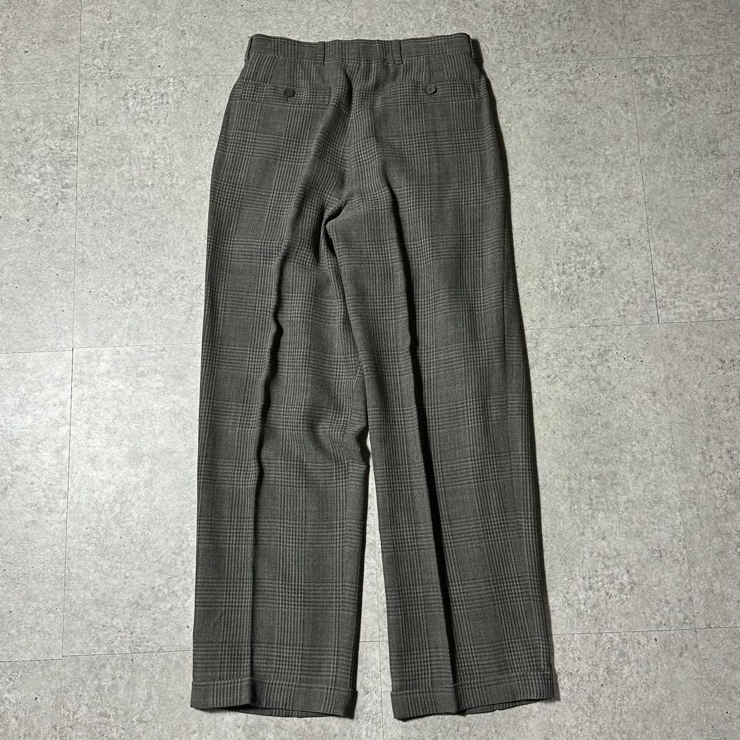 80s 美品 Giorgio Armani ダブル チェック ウールレーヨン