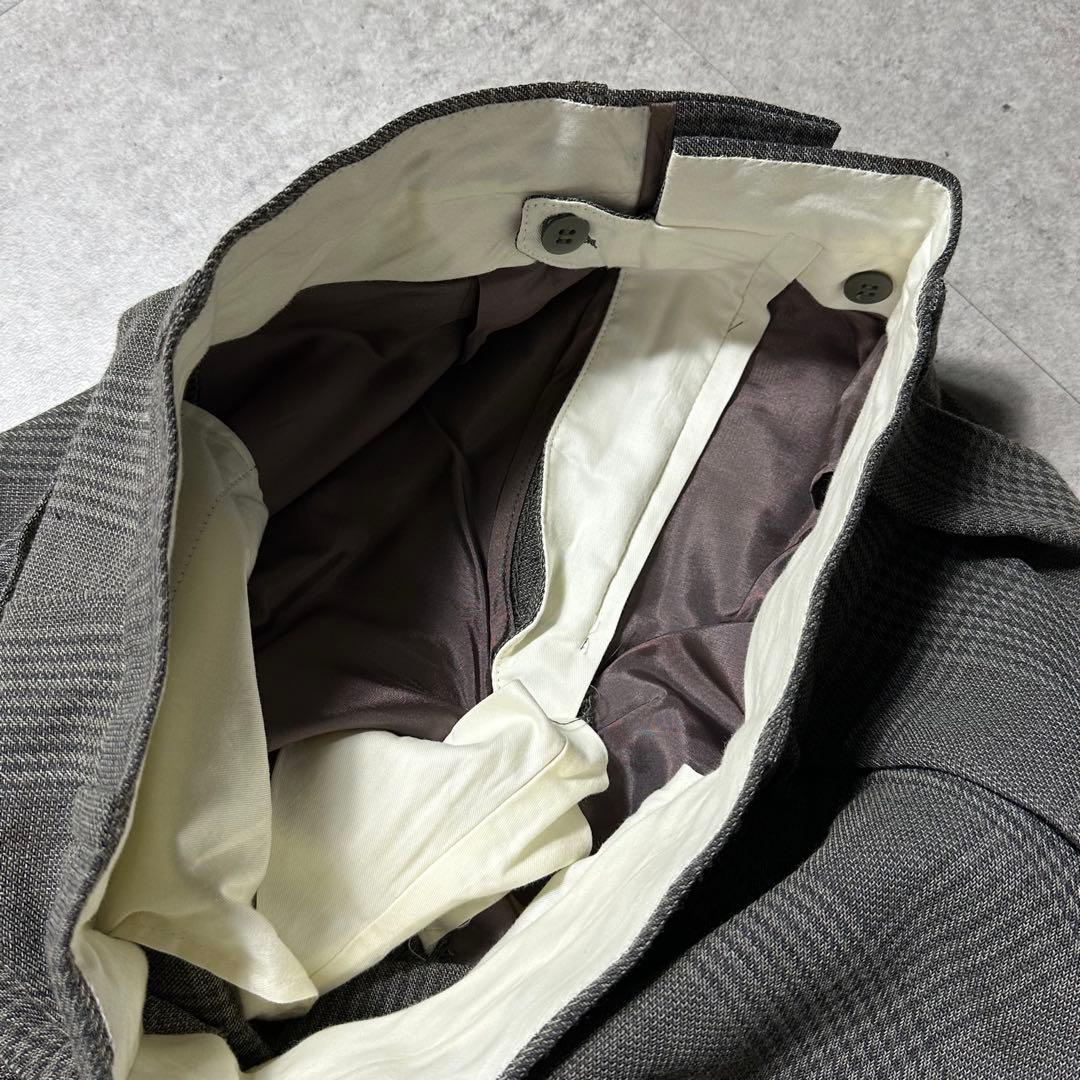 80s 美品 Giorgio Armani ダブル チェック ウールレーヨン