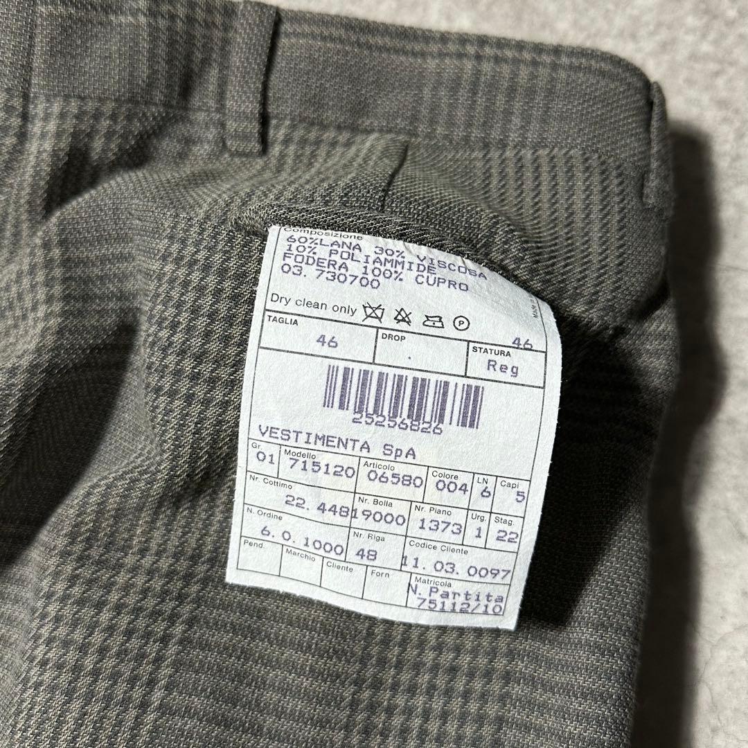 80s 美品 Giorgio Armani ダブル チェック ウールレーヨン