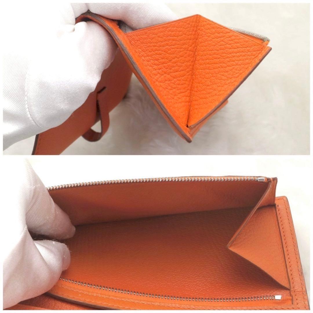 ✨新品同様✨HERMESベアン❤️二折長財布♪オレンジ