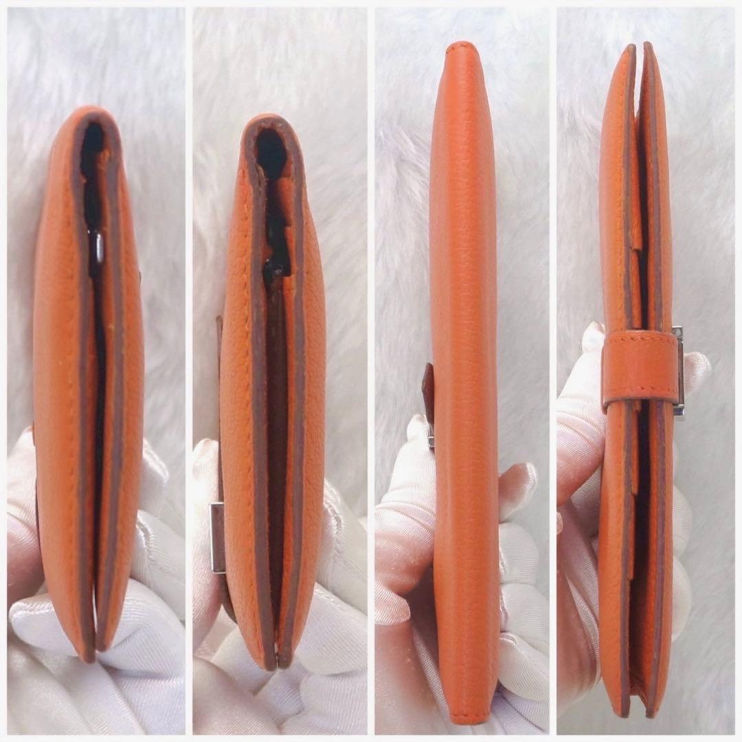 ✨新品同様✨HERMESベアン❤️二折長財布♪オレンジ