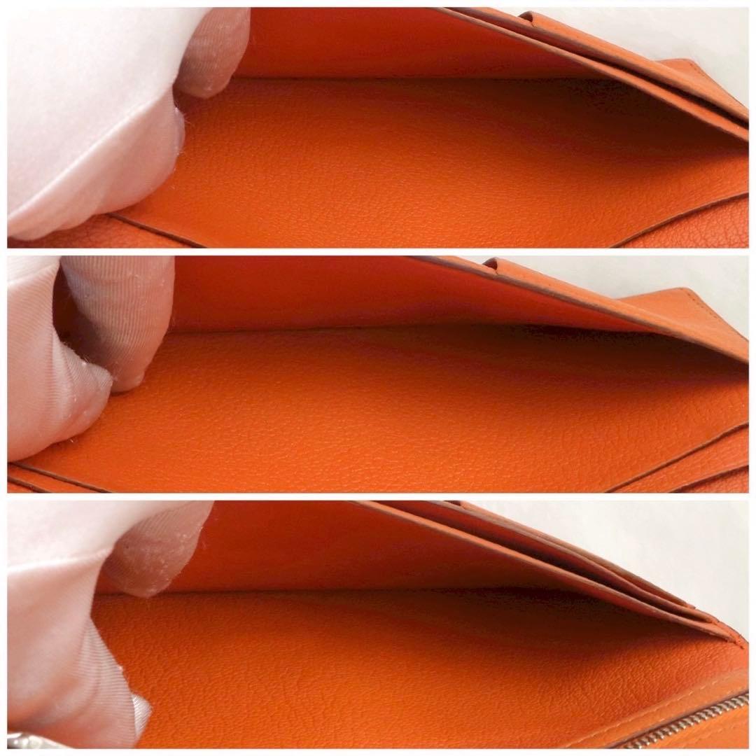 ✨新品同様✨HERMESベアン❤️二折長財布♪オレンジ