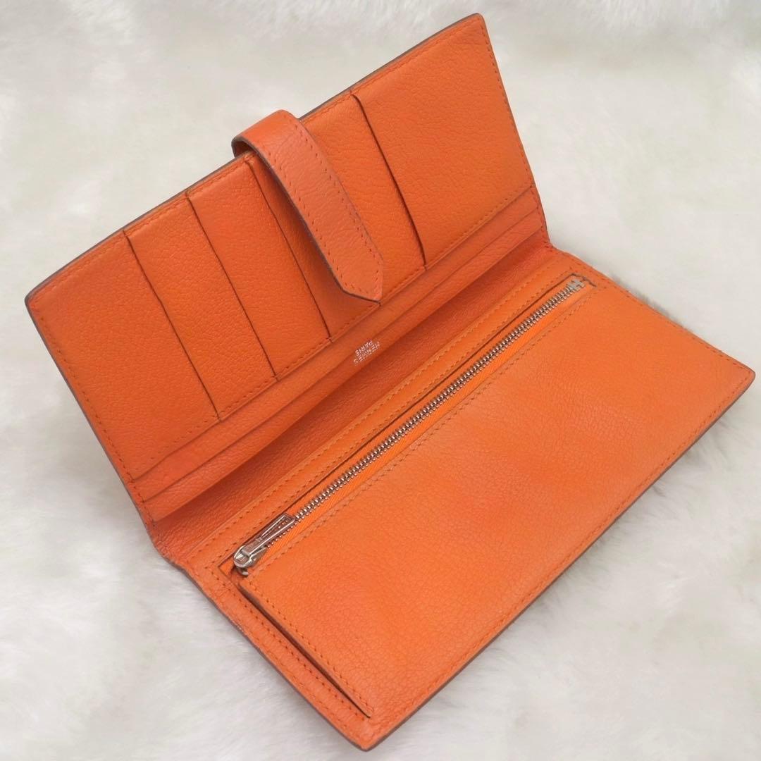 ✨新品同様✨HERMESベアン❤️二折長財布♪オレンジ