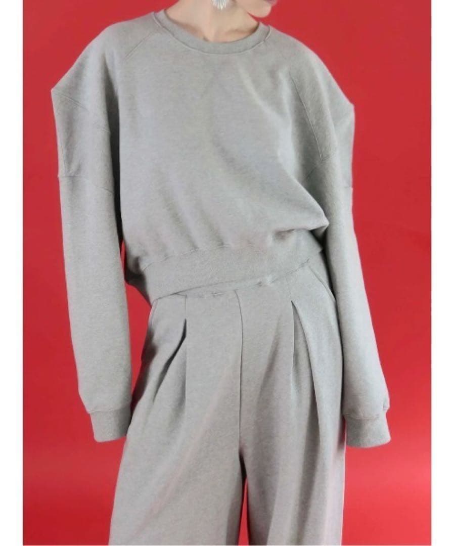 AMOMMA PUFF SLEEVE SWEAT裏起毛 グレー