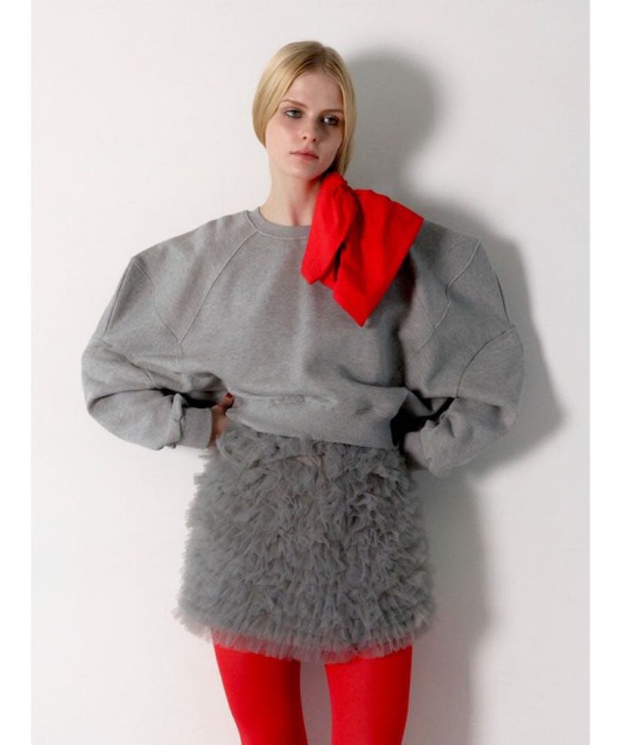 AMOMMA PUFF SLEEVE SWEAT裏起毛 グレー