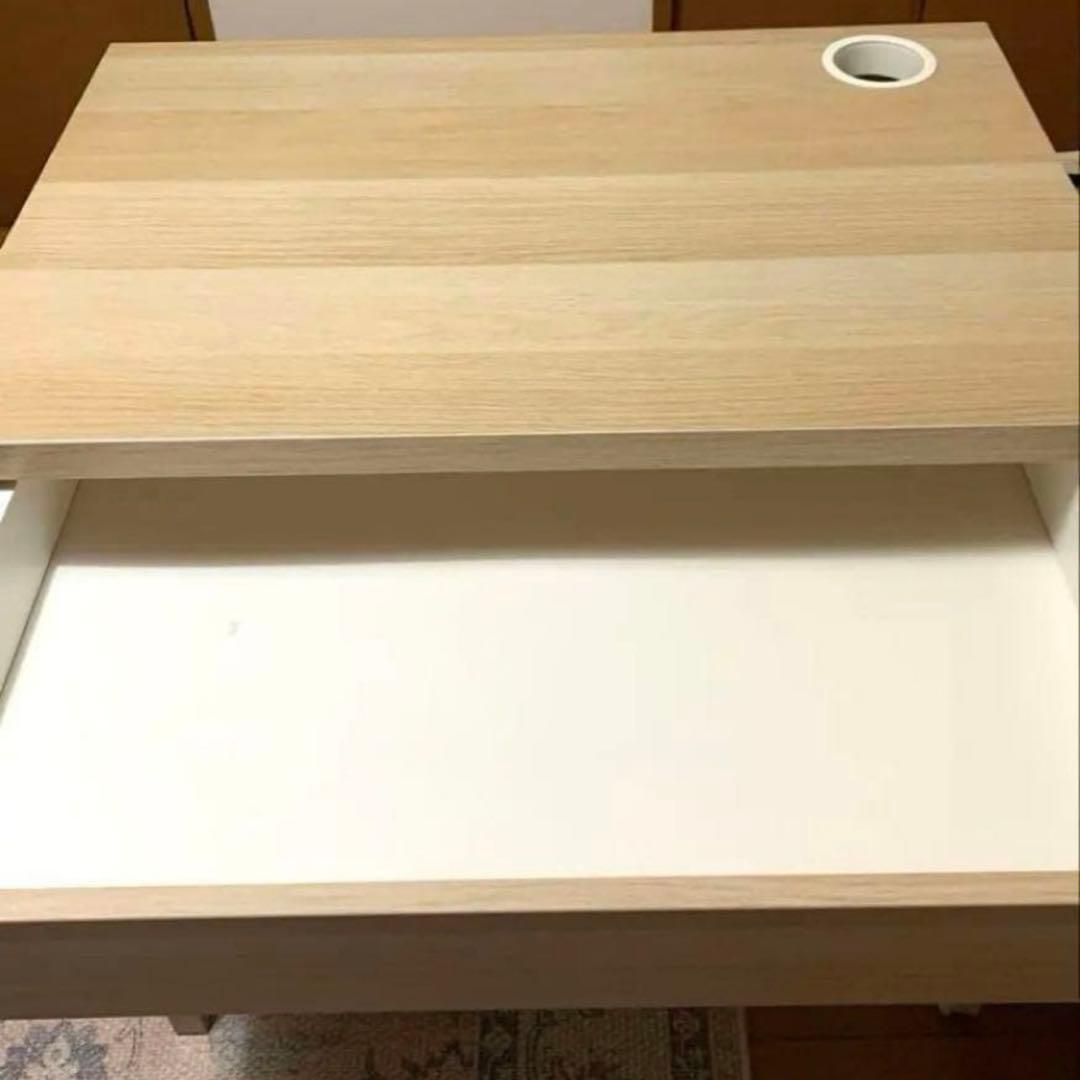 IKEA ミッケ デスク ホワイト×オーク 完成品 送料込み
