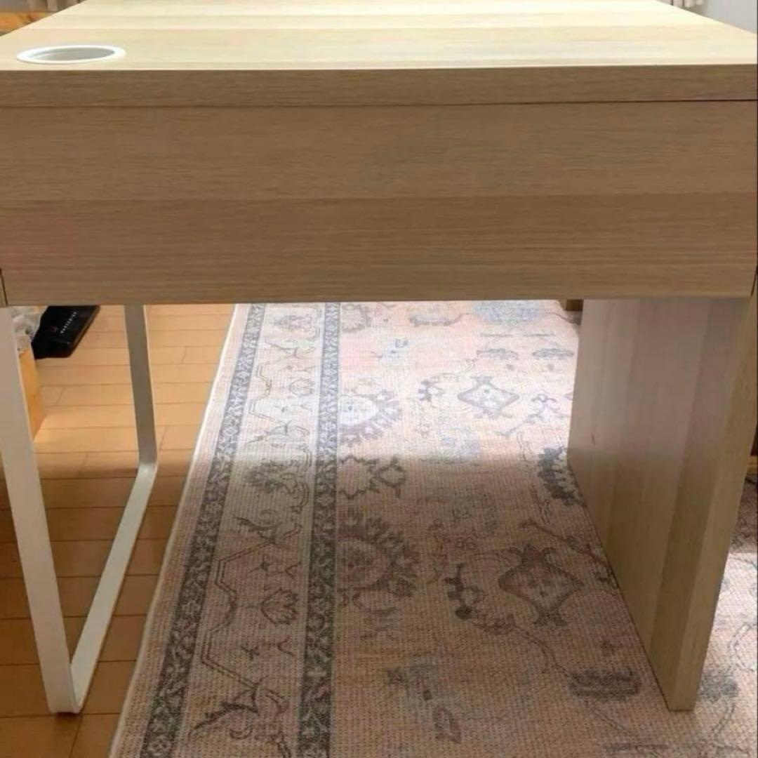 IKEA ミッケ デスク ホワイト×オーク 完成品 送料込み