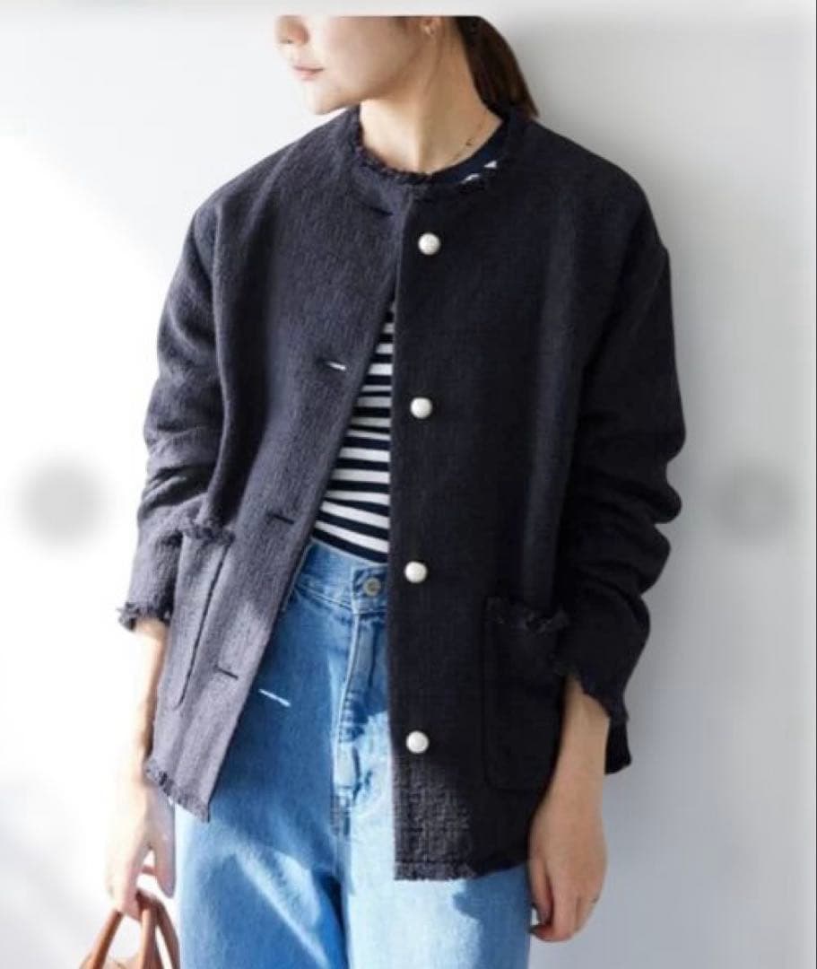 新品同様　イエナ　ツイードノーカラージャケット