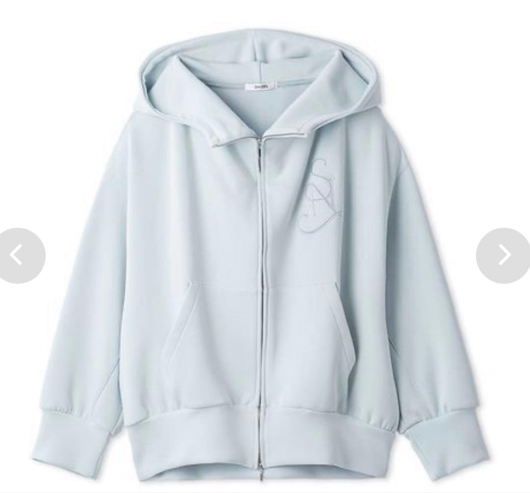 SNIDEL エンブレムボンディングパーカー ライトブルー