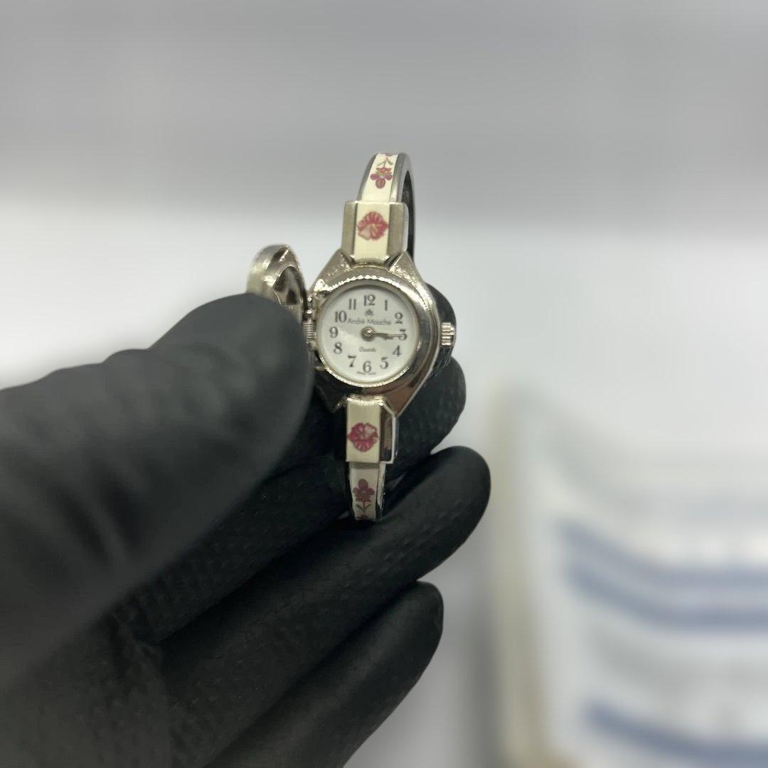 【稼働品】アンドレムッシュ花柄バングル時計 ANDRE MOUCHE