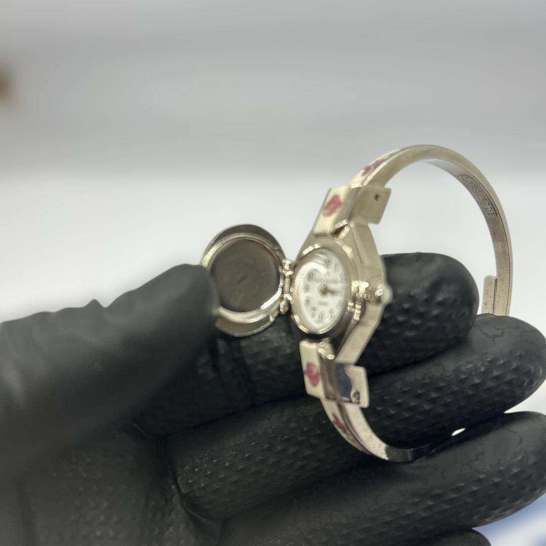 【稼働品】アンドレムッシュ花柄バングル時計 ANDRE MOUCHE