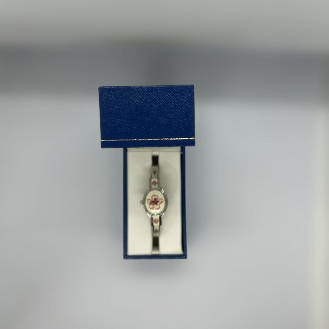 【稼働品】アンドレムッシュ花柄バングル時計 ANDRE MOUCHE