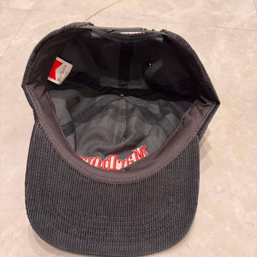 90s marlboro グレー　コーデュロイ　キャップ　デットストック
