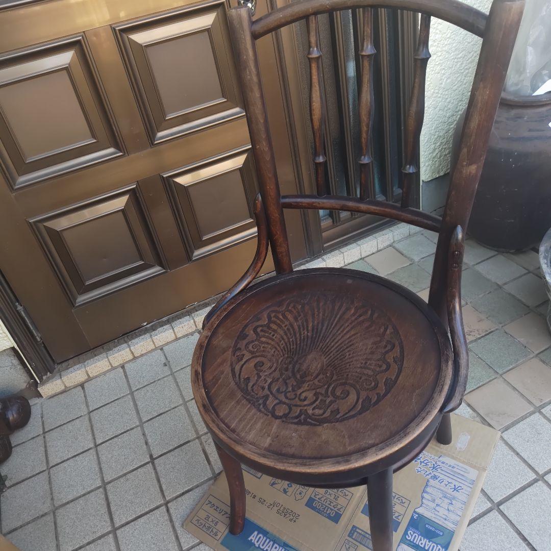 昭和レトロ　木製　手作り　曲木椅子　古民家　古道具　当時物