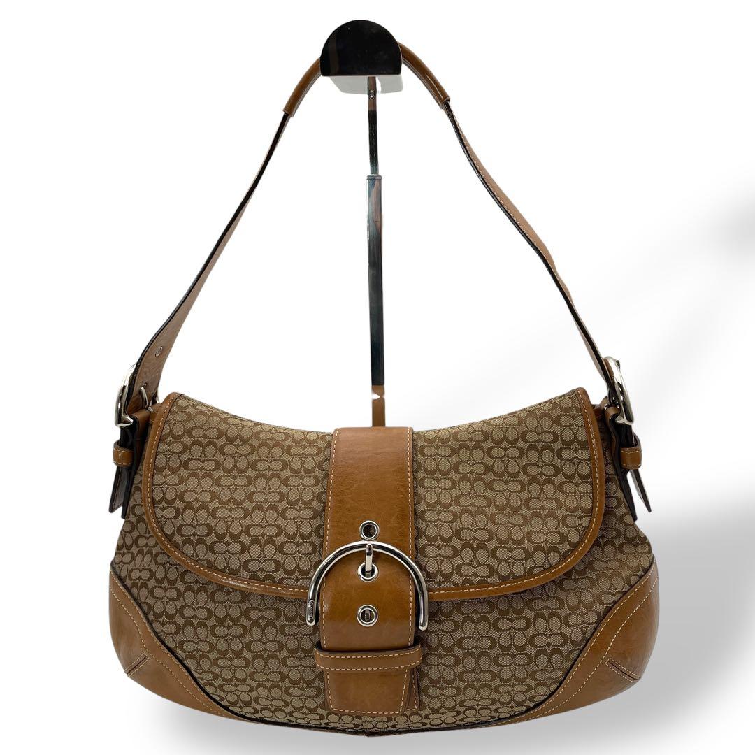 コーチ キャンバス ショルダーバッグ ワンショルダー ブラウン ソーホー