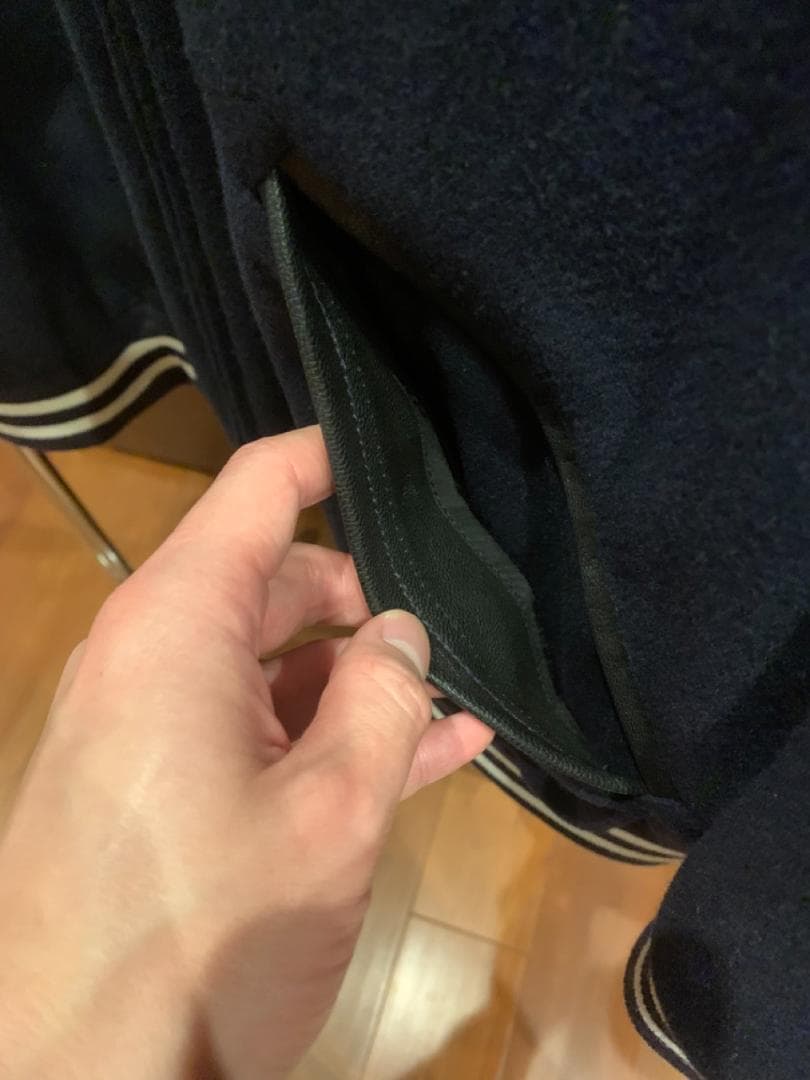 承*郎様 22AW valentino スタジャン 44 ネイビー×白 イタリア