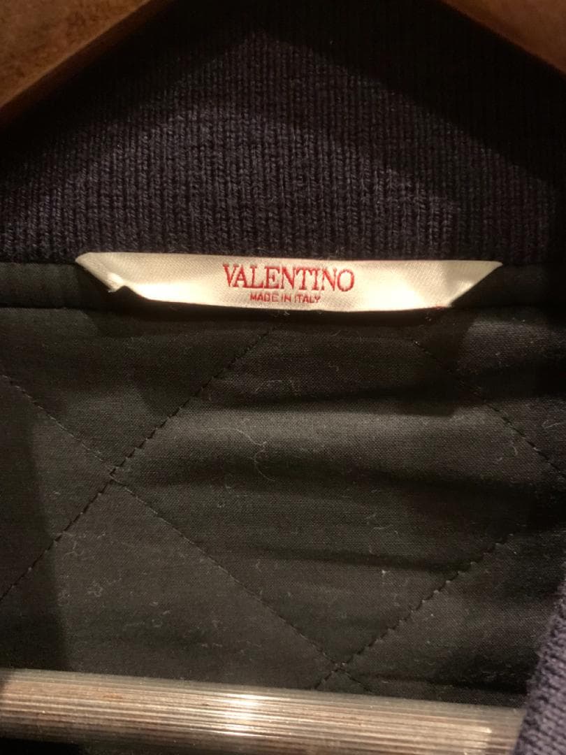 承*郎様 22AW valentino スタジャン 44 ネイビー×白 イタリア