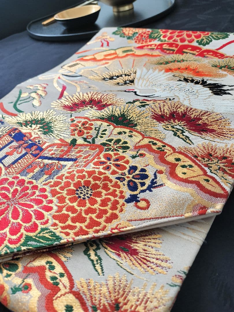 A836豪華刺繍‼️花嫁衣装帯‼️テーブルランナー1ｍ79cm