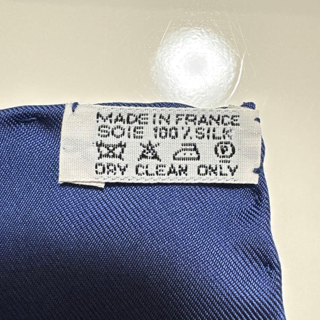 HERMES ネイビーシルクスカーフ THE ALFEE25周年 ボックス付き