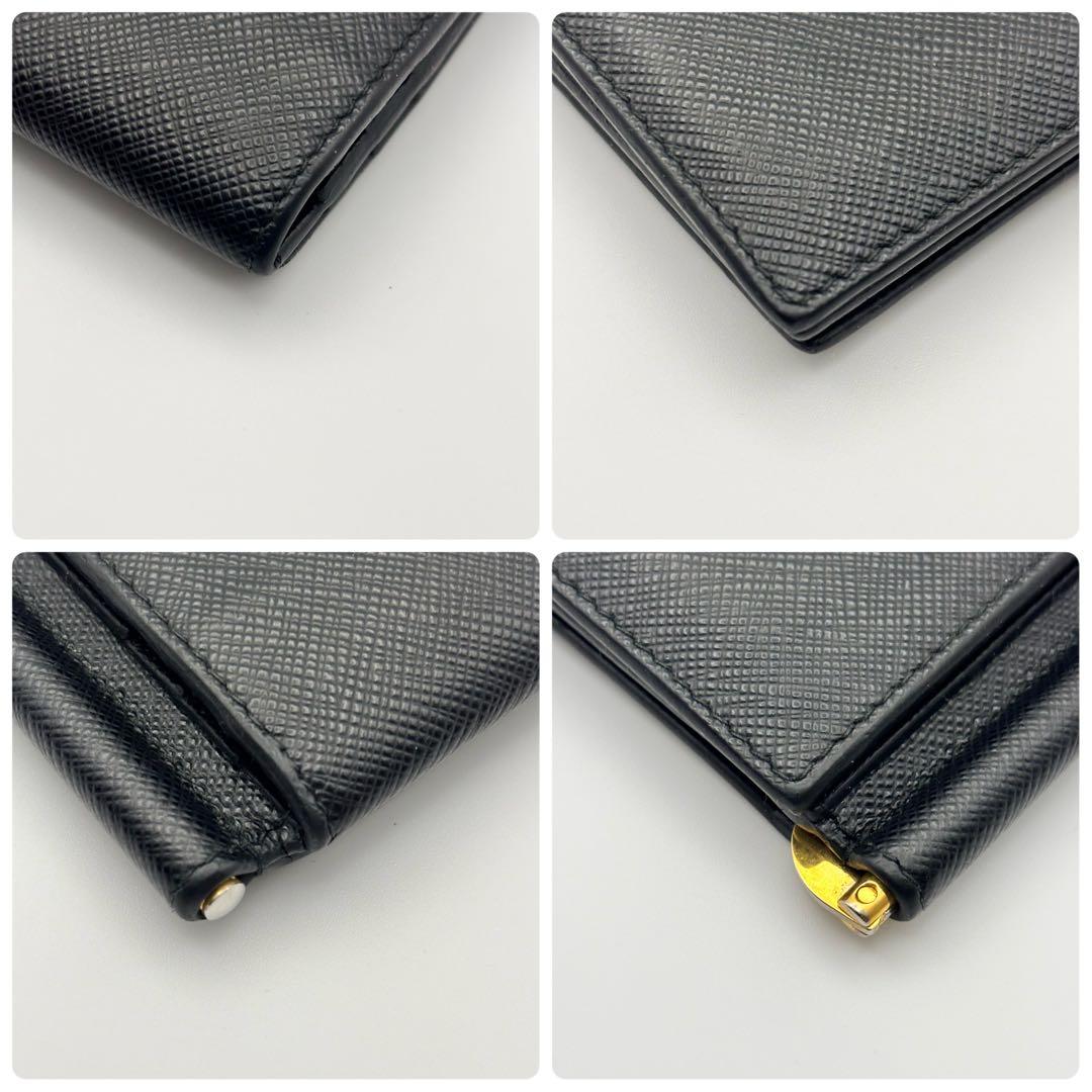 カード収納多✨希少✨プラダ マネークリップ サフィアーノ レザー ブラック