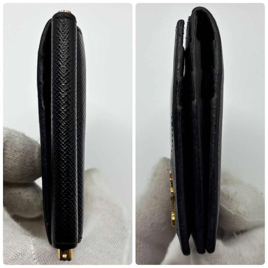 カード収納多✨希少✨プラダ マネークリップ サフィアーノ レザー ブラック