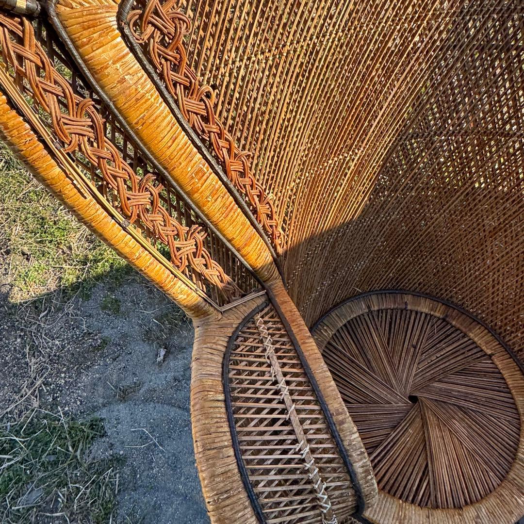 ピーコックチェア 籐家具リゾートエマニエルチェア ラタン アンティーク レトロ