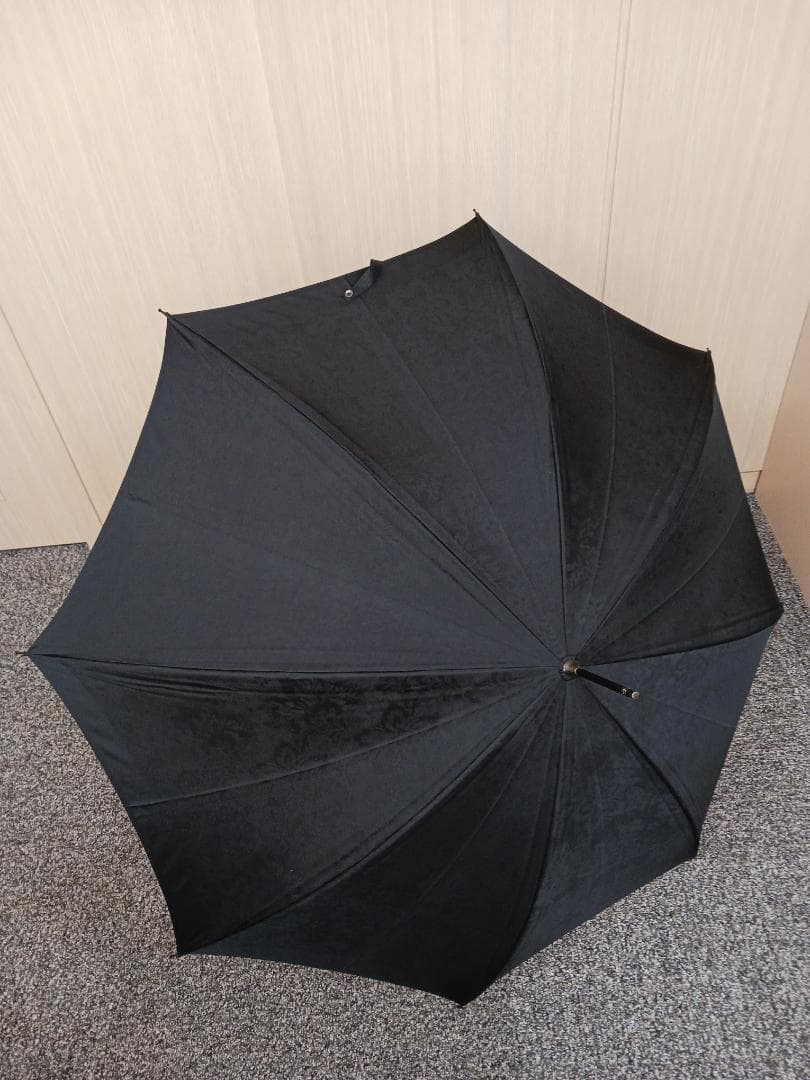 〔値下げ‼〕銀座和光　WAKO長傘　婦人用　持ち手皮　金の飾り付き 未使用　黒