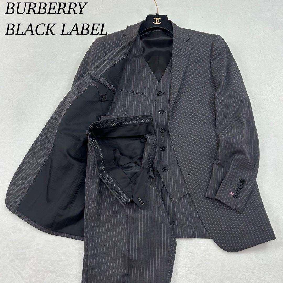 I241 美品 M バーバリーブラックレーベル スーツ上下 グレー メンズ