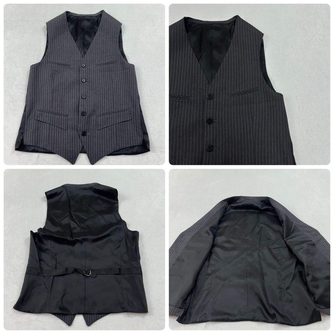 I241 美品 M バーバリーブラックレーベル スーツ上下 グレー メンズ