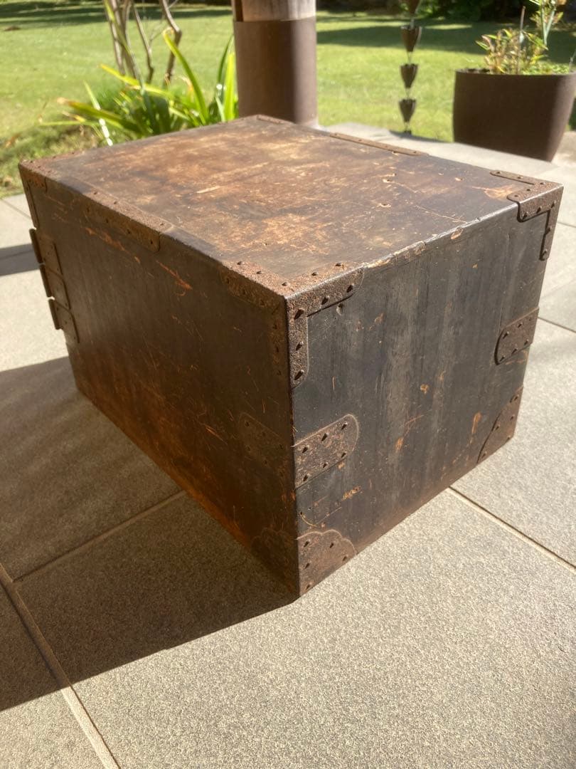 船箪笥　骨董品 古家具 木製箪笥 薬箱 薬箪笥 アンティーク【鍵付き】