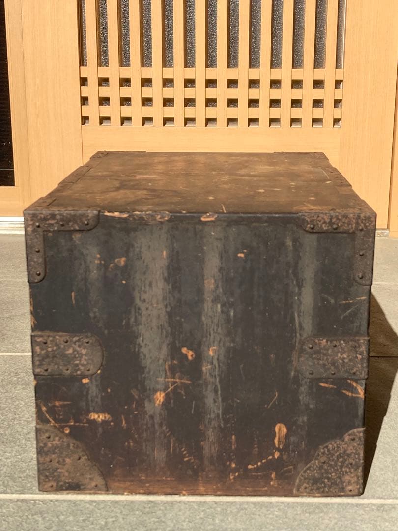 船箪笥　骨董品 古家具 木製箪笥 薬箱 薬箪笥 アンティーク【鍵付き】