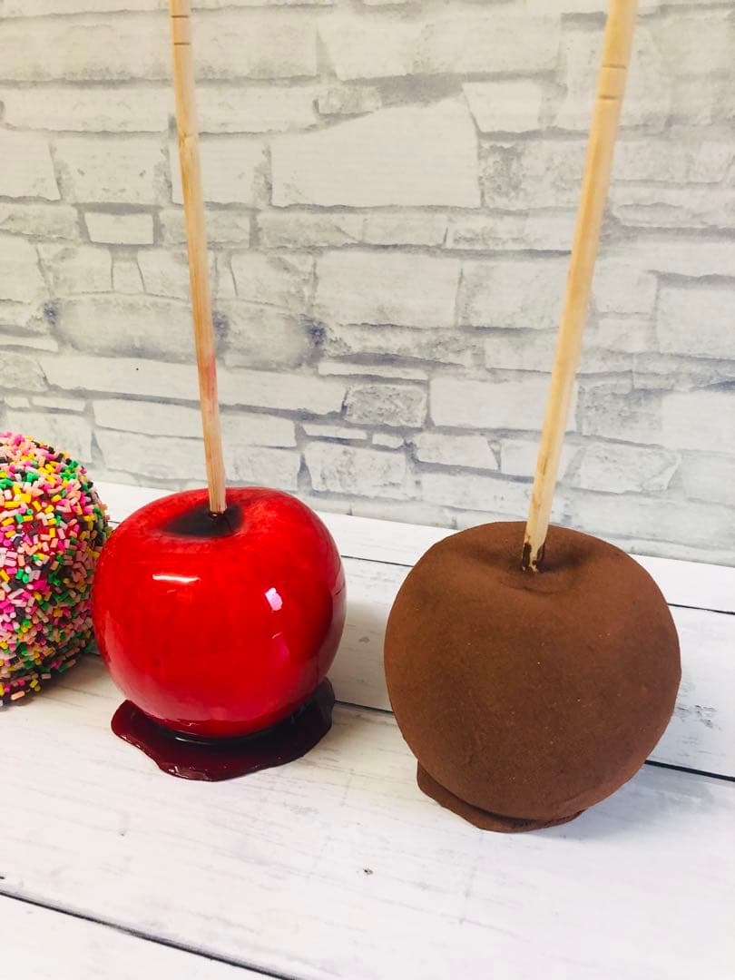 はく　食品サンプル　りんご飴　持ち上げコーヒー