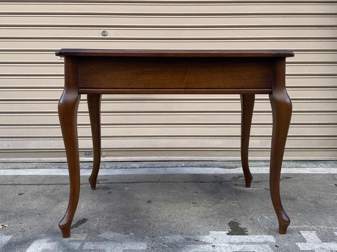 A396【マルニ木工】天然木 猫脚 サイドテーブル 引き出し付 オールドマルニ