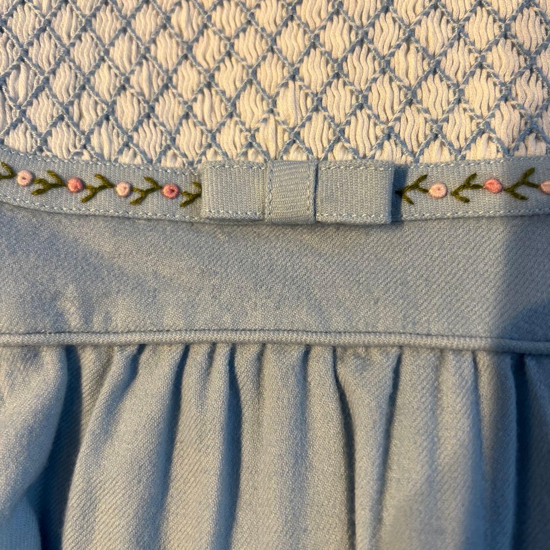 美品　白金よつば　スモッキングワンピース