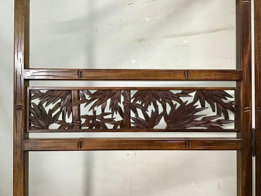 よかじー☆管218☆珍品☆軽井沢彫☆衣桁☆着物ハンガー☆竹模様