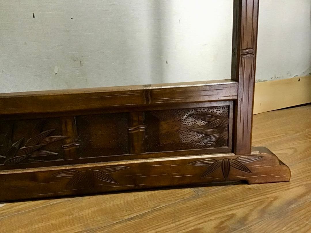 よかじー☆管218☆珍品☆軽井沢彫☆衣桁☆着物ハンガー☆竹模様