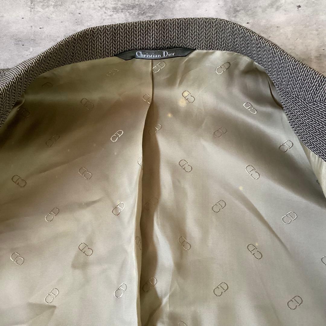 Christian Dior スーツセットアップ　ツイード　グレージュ　背抜き