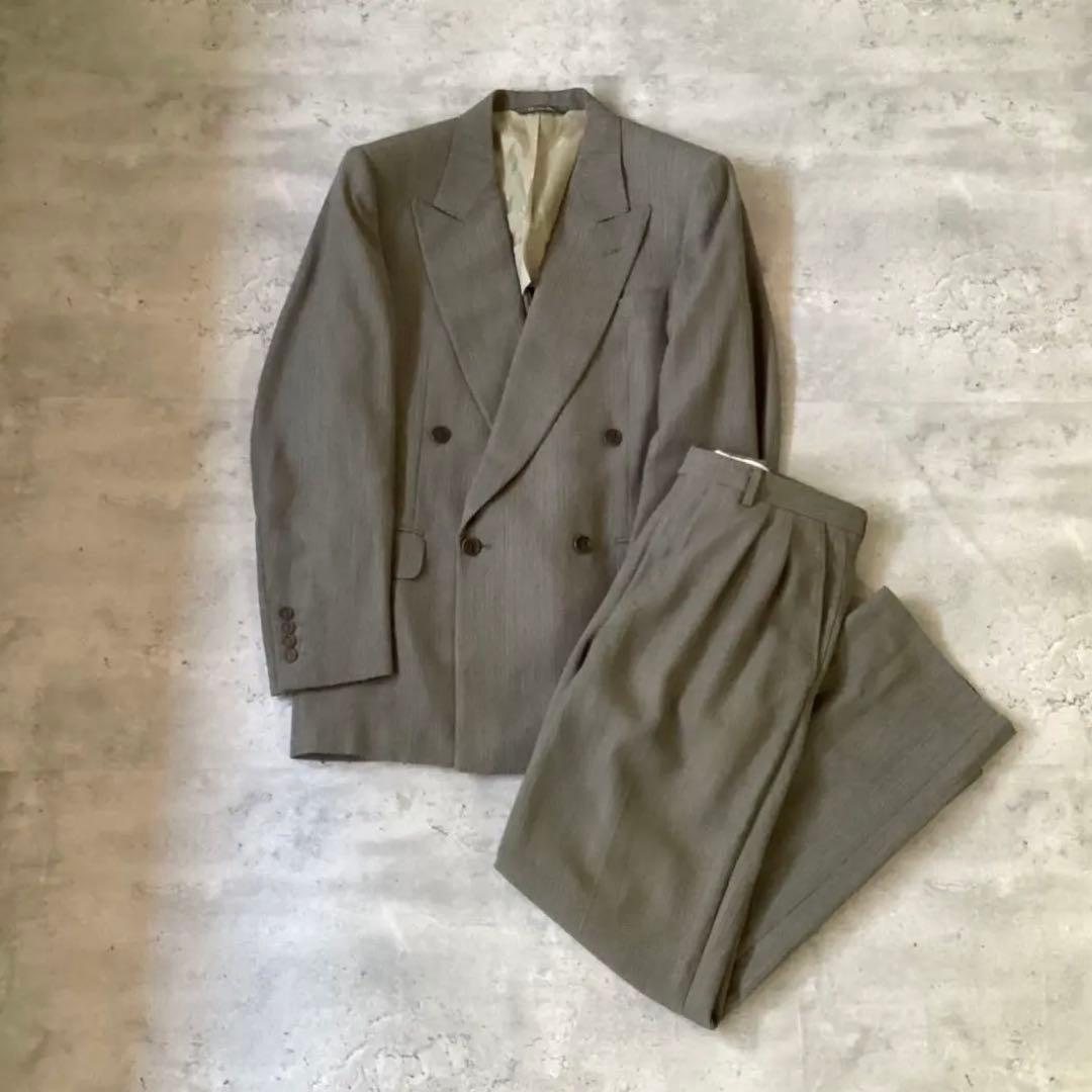 Christian Dior スーツセットアップ　ツイード　グレージュ　背抜き