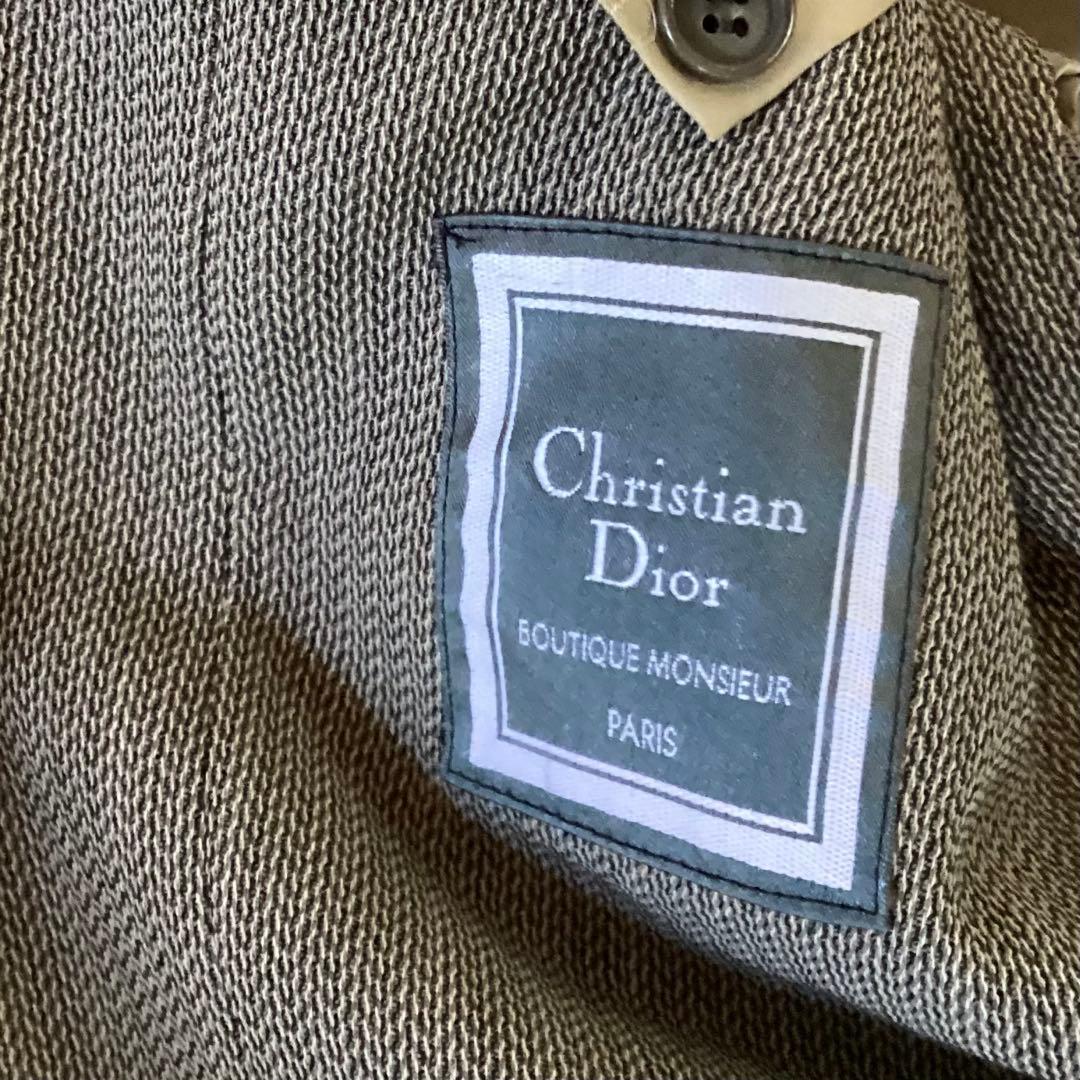 Christian Dior スーツセットアップ　ツイード　グレージュ　背抜き