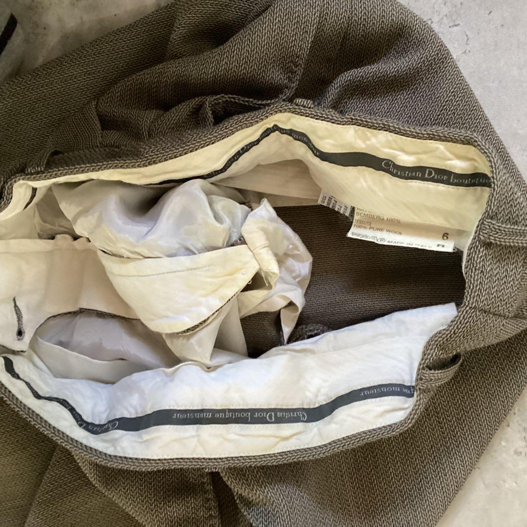 Christian Dior スーツセットアップ　ツイード　グレージュ　背抜き