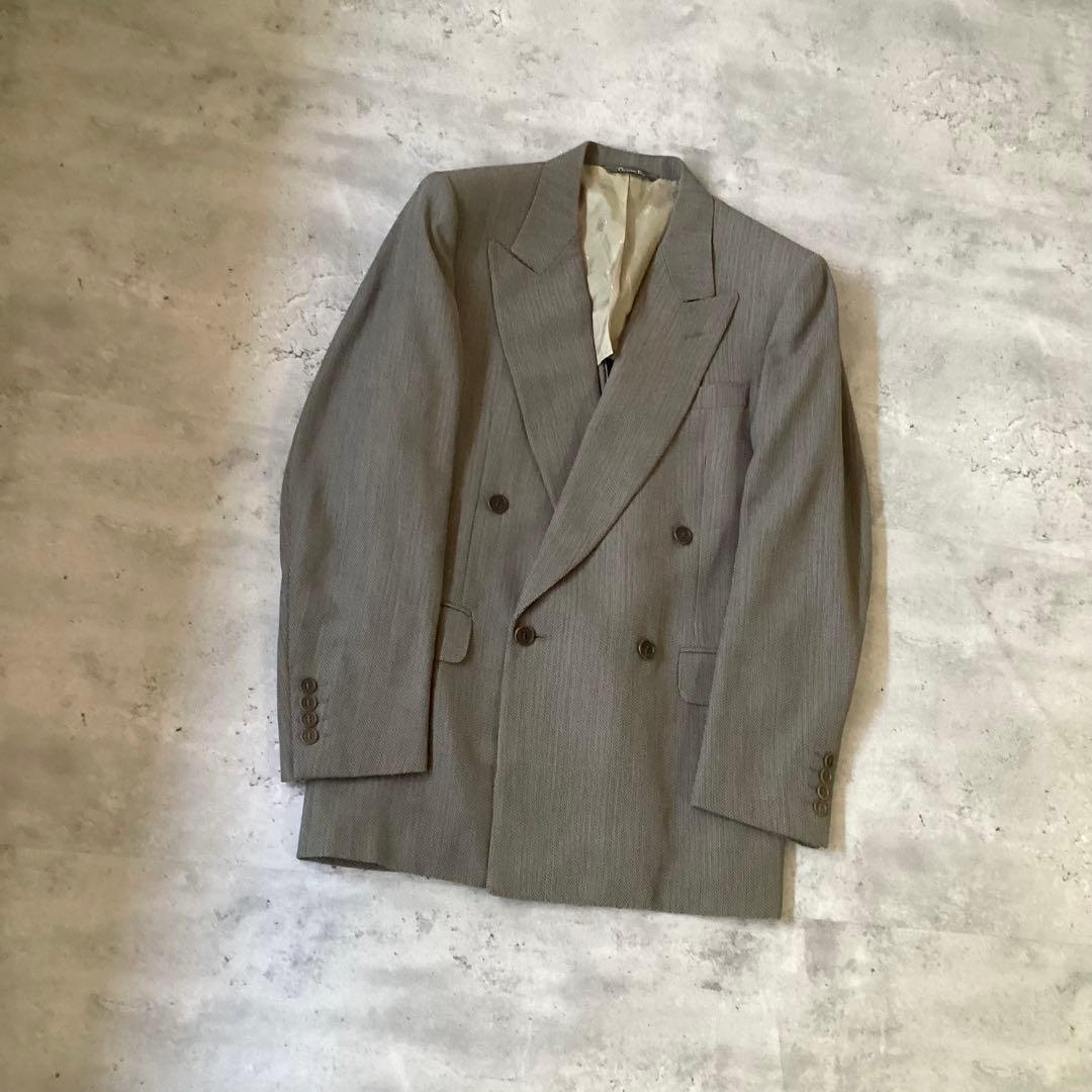 Christian Dior スーツセットアップ　ツイード　グレージュ　背抜き